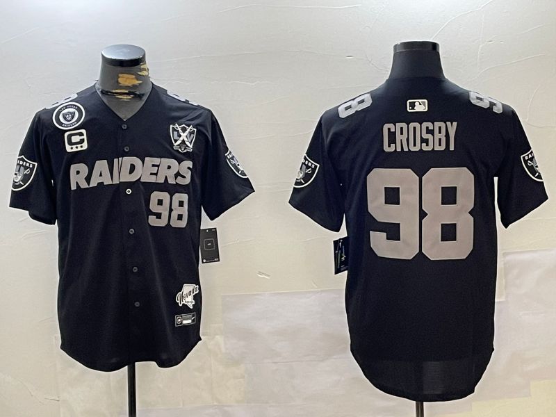 Men Oakland Raiders #98 Crosby Black five generations 2024 Nike Limited NFL Jersey style 1->los angeles dodgers->MLB Jersey